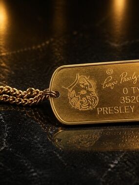 Esley Gold Engraved Dog Tag Pendant Necklace